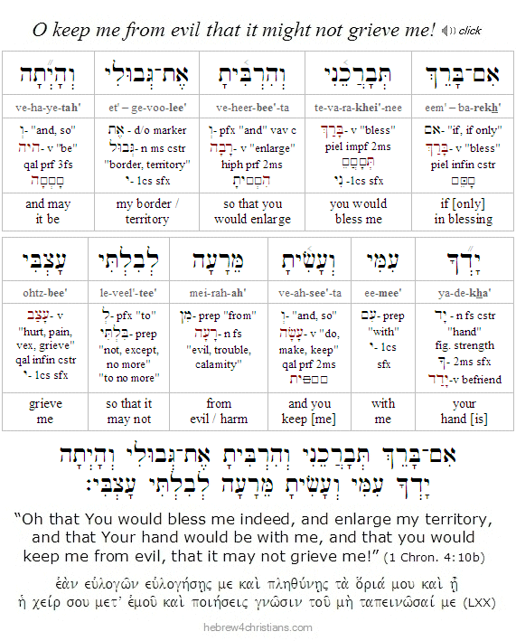 1 Chron. 4:10b Hebrew Lesson