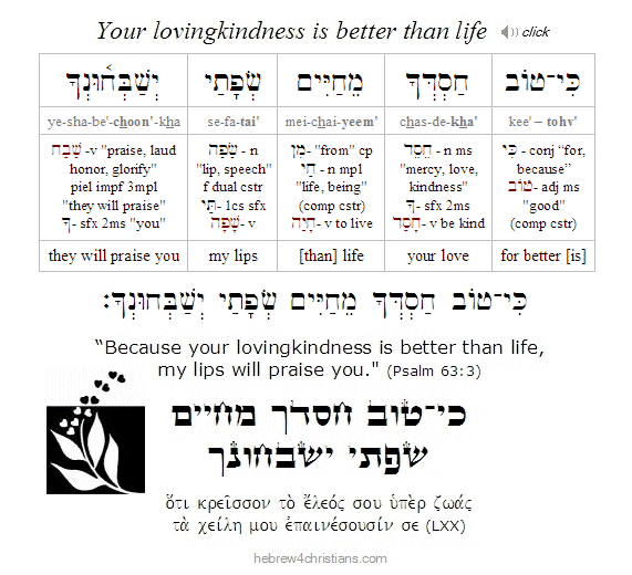 Psalm 63:3 Hebrew Lesson