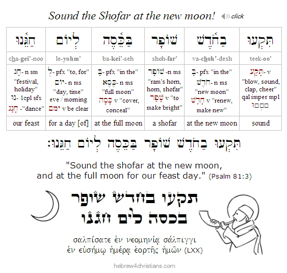 Psalm 81:3 Sound the Shofar at the New Moon